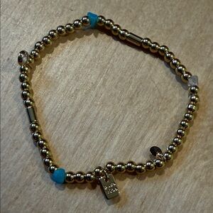 Pura Vida Gold Beaded Bracelet with Turquoise Accents